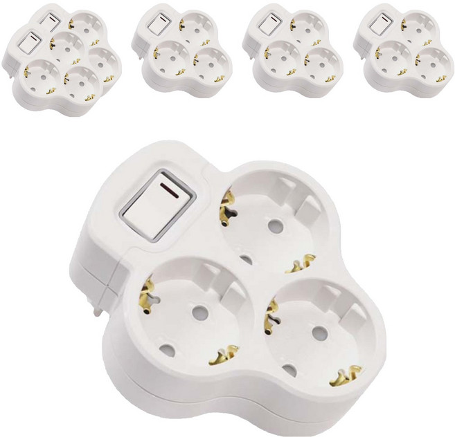 써보니 크로버형 스위치 멀티탭 3구 16A, 6개