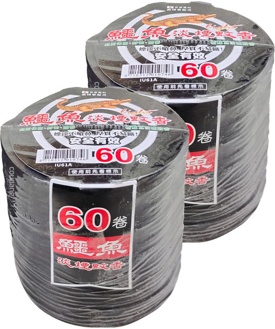 鱷魚 淡煙蚊香 15g 60捲, 900g, 2組