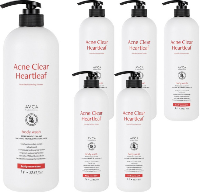 아브카 아크네 클리어 어성초 바디워시, 6개, 1L