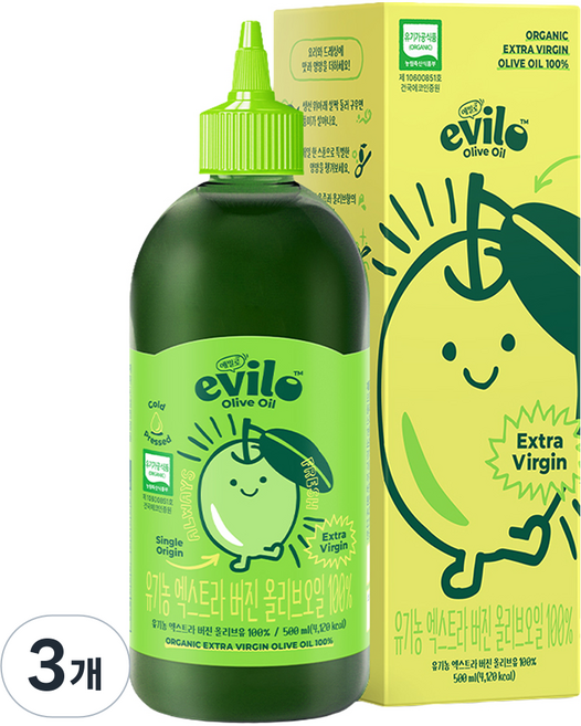 보뚜 에빌로 유기농 엑스트라버진 올리브오일, 500ml, 3개