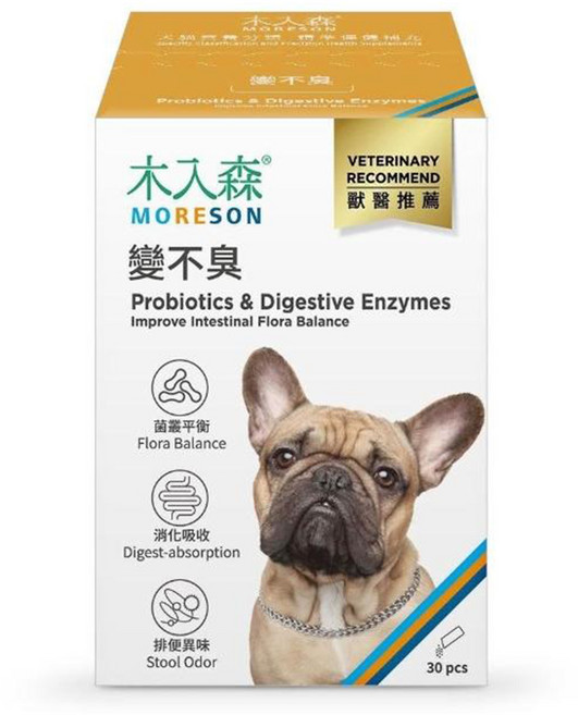 MORESON 木入森 犬寶變不臭 益生菌 30包, 60g, 1盒