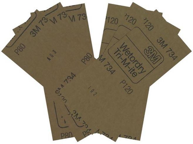 3M 砂紙 手持砂磨架專用 80號 x 3張 + 120號 x 3張, 1組
