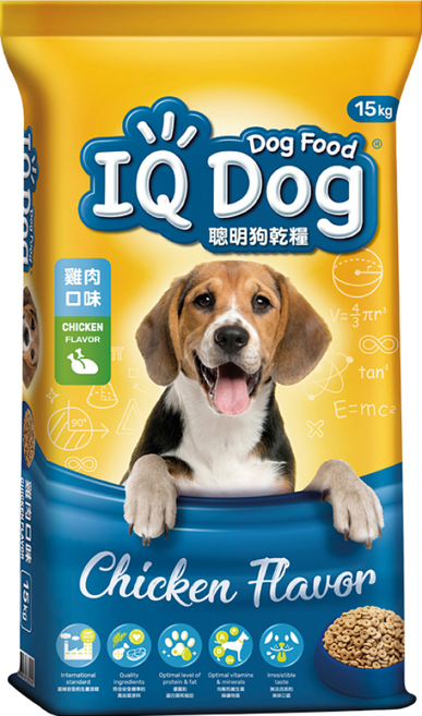 IQ Dog 聰明狗 成犬 乾糧, 雞肉口味, 15kg, 1袋