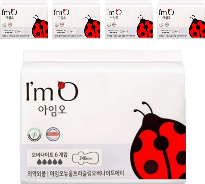 아임오 울트라 슬림 윙 오버나이트에이, 오버나이트, 6개입, 5개