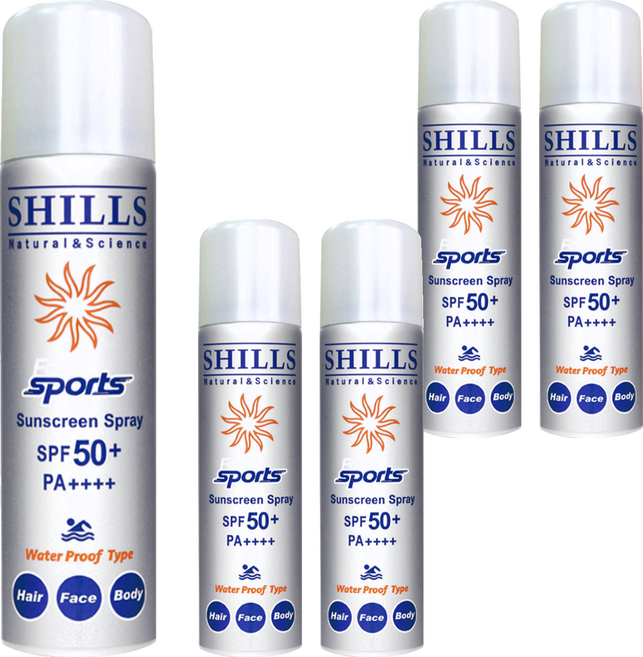 SHILLS 舒兒絲 很耐曬超清爽亮白防曬冰鎮噴霧 SPF50+ PA++++, 90g, 5瓶