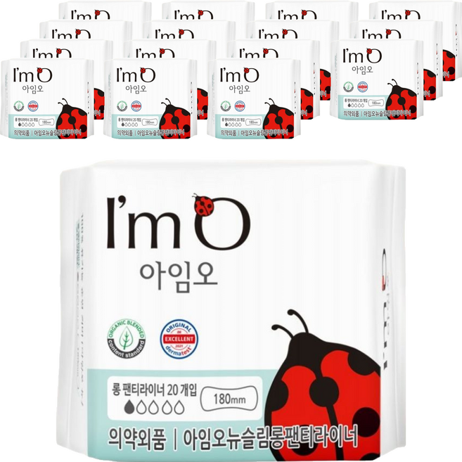 아임오 뉴슬림 팬티라이너, 롱, 20개입, 16개