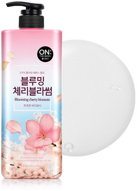 온더바디 플라워 약산성 퍼퓸 바디워시 블루밍 체리블라썸 향, 900g, 1개