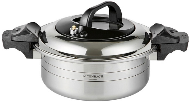 알텐바흐 엑스쿠첸 통5중 저압 냄비 4L, 24cm, 실버, 1개