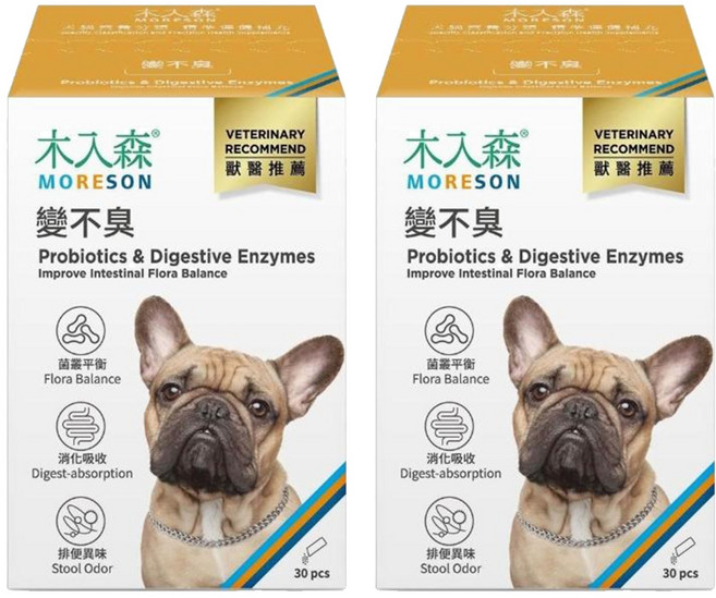MORESON 木入森 犬寶變不臭 益生菌 30包, 60g, 2盒