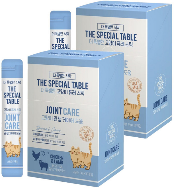 더특별한식탁 더 특별한 고양이 퓨레스틱, 관절 케어, 14g, 60개