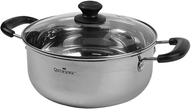 퀸센스 인덕션 라면 양수냄비, 24cm, 혼합색상, 1개