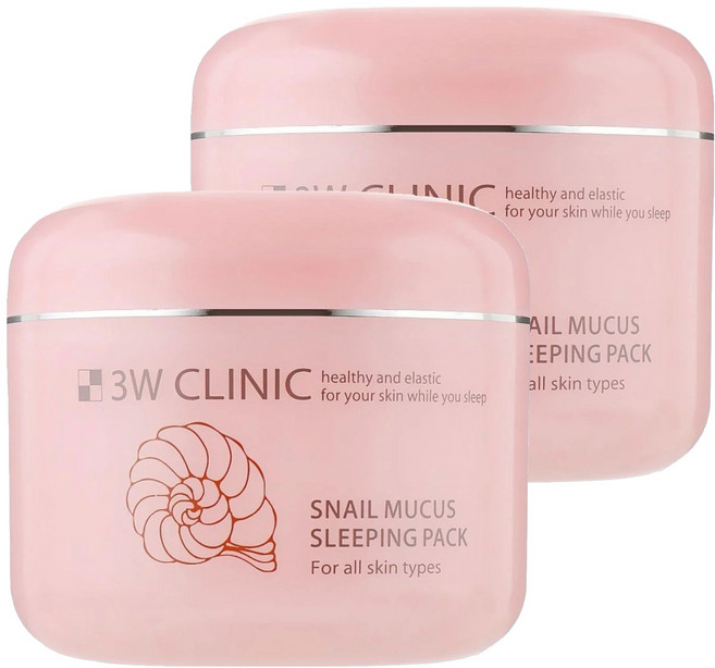 3W CLINIC 蝸牛緊實彈力晚安凍膜 100ml 改善乾燥粗糙 提升肌膚彈性 適用各種膚質, 1入, 2罐