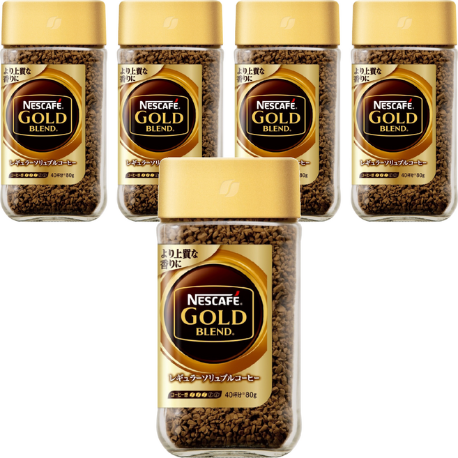 NESCAFE 雀巢咖啡 金牌微研磨咖啡, 80g, 1入, 5罐
