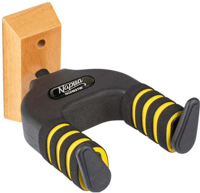 나푸아 원목 오토락 벽걸이 기타 거치대 스탠드 NGH021W, 1개