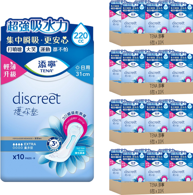 TENA 添寧 護妳墊, 量多型 31cm, 10片, 24包