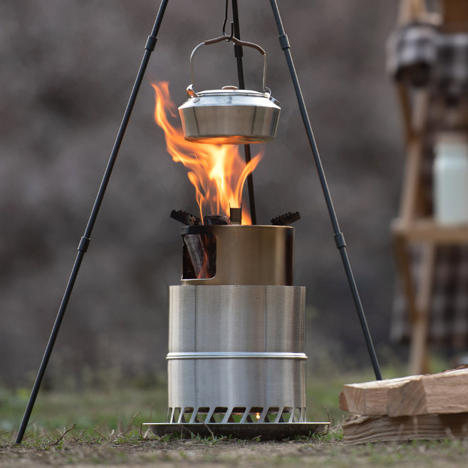 IDOOGEN 火箭木柴露營爐 可折疊式柴火爐, 1個