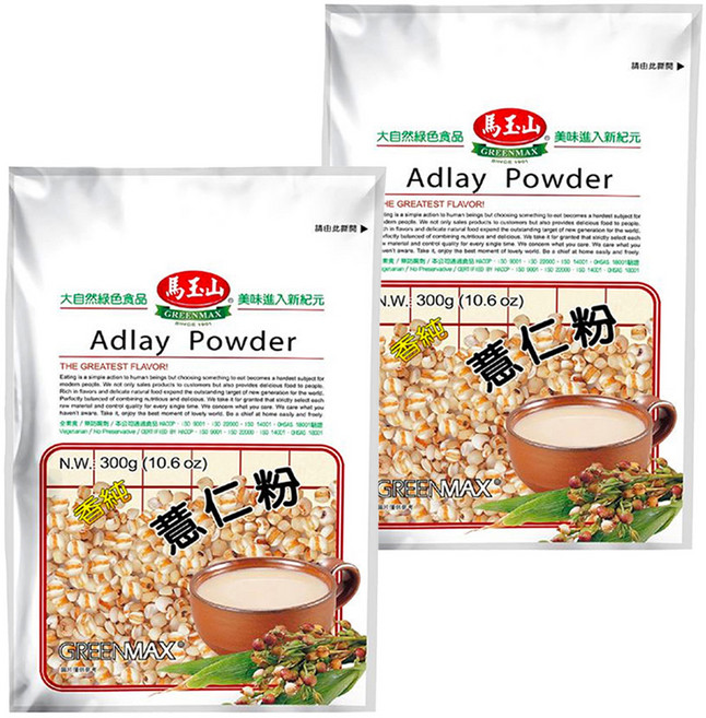 馬玉山 薏仁粉, 300g, 2包