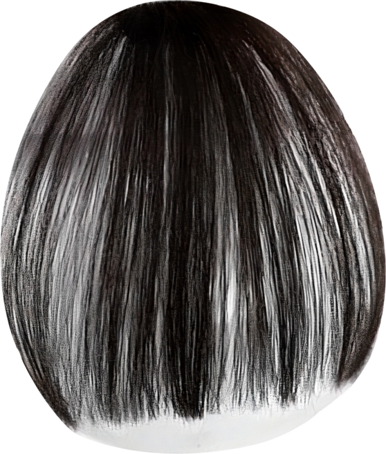 VV GABAL 真人髮一字瀏海假髮, 自然黑, 1個