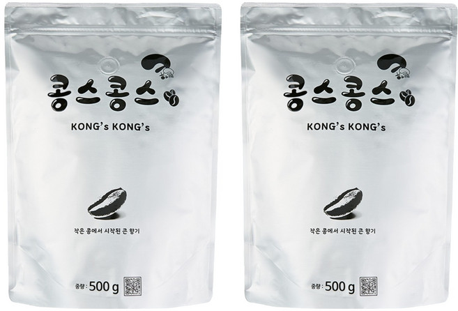 KONG's KONG's 印尼曼特寧G1咖啡豆, 全豆(原豆狀態), 500g, 2個