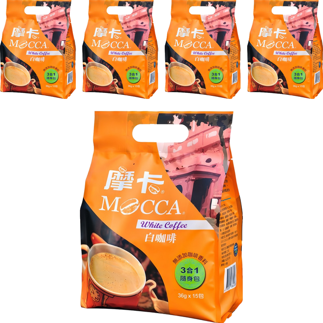 MOCCA 摩卡 三合一白咖啡, 36g, 15條, 5袋