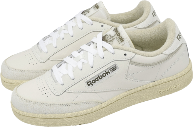 Reebok 銳步 Club C85 麂皮拼接 奶油底小白鞋 休閒鞋
