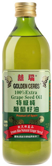 BIOES 囍瑞 特級100%純葡萄籽油, 1L, 1瓶