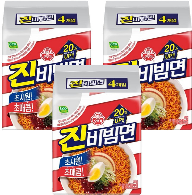 오뚜기 진비빔면 156g, 12개