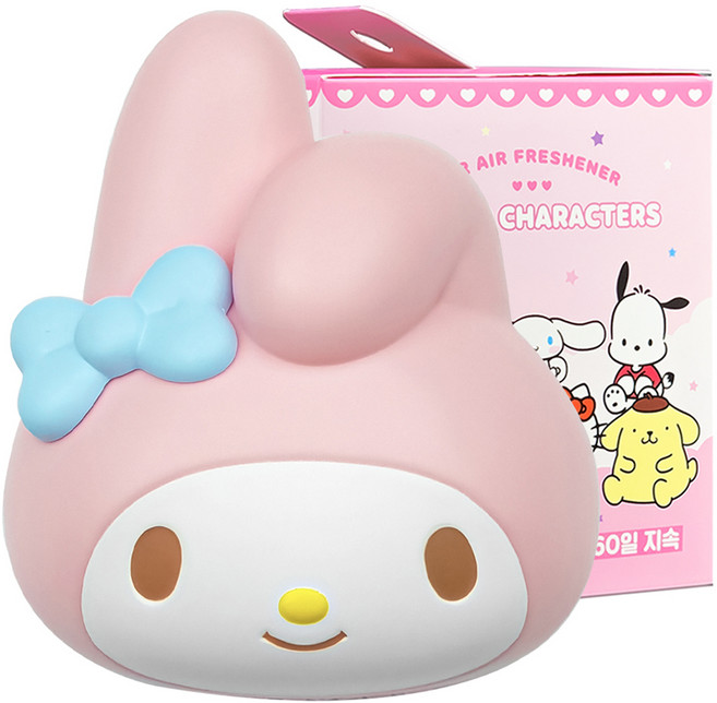 벨르아망 산리오 빅페이스 마이멜로디 차량용 방향제 본품, 1개, 플로럴 플라워
