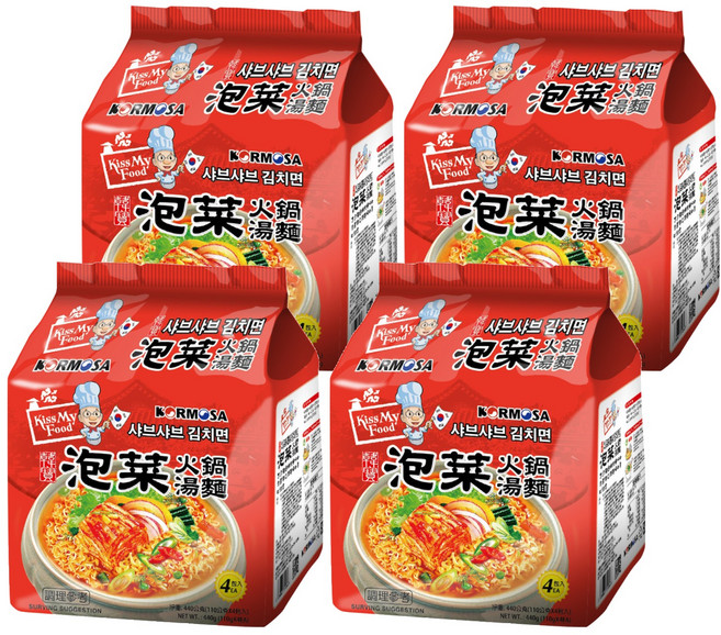 KORMOSA 韓寶 泡菜火鍋麵 110g 4包, 16包