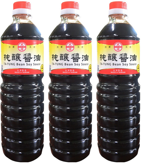 大同醬油 大同純釀造醬油, 1L, 3瓶
