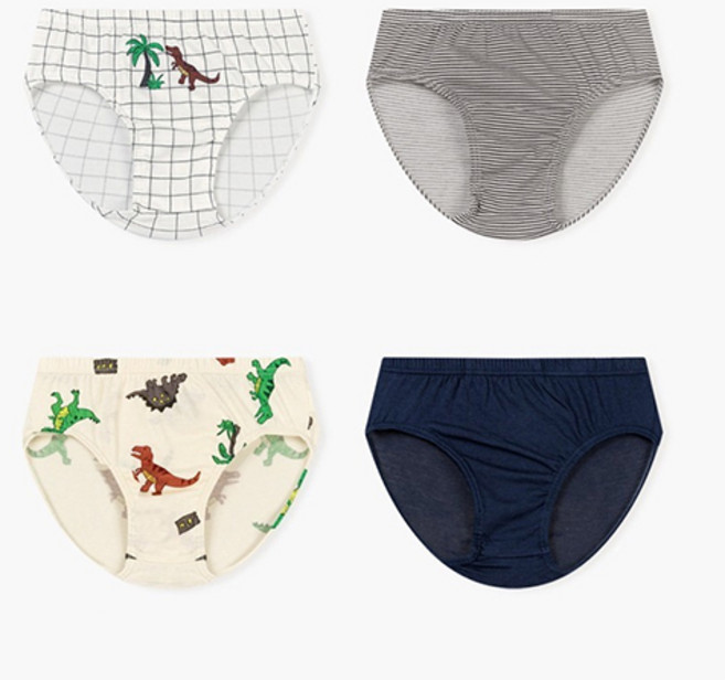 유니프랜드 남아용 쥬라기파크 삼각 팬티 4종세트
