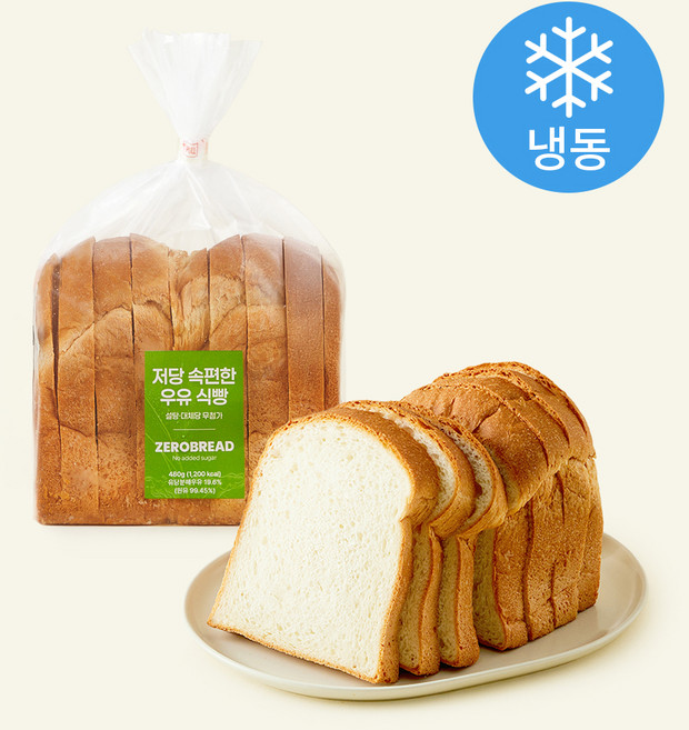 제로브레드 저당 속편한 우유 식빵 (냉동), 480g, 1개