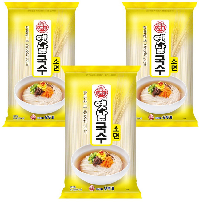 오뚜기옛날 국수 소면, 1.5kg, 3개