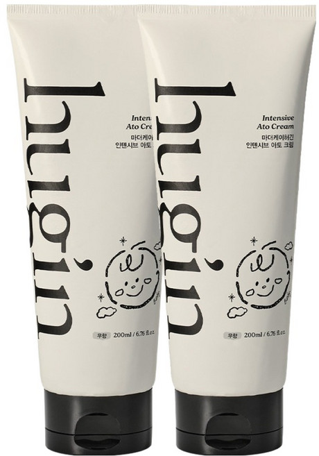 허긴 유아용 인텐시브 아토 크림 무향, 200ml, 2개