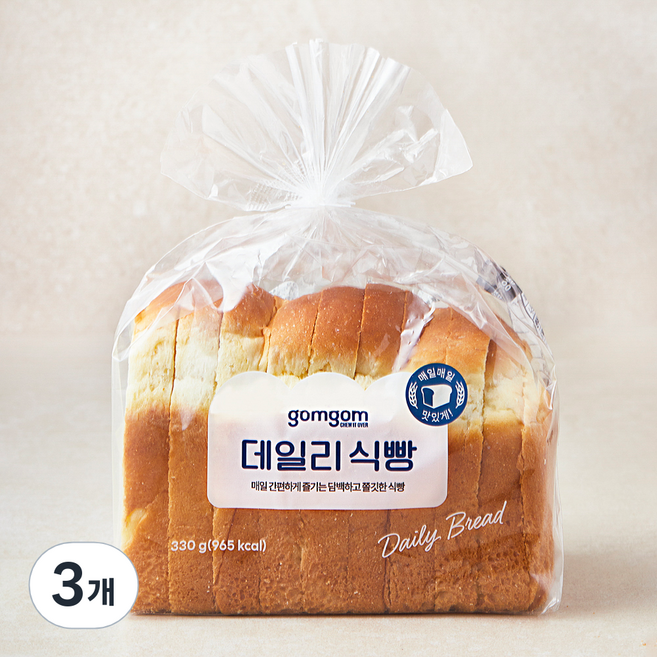 곰곰 데일리 식빵, 330g, 3개