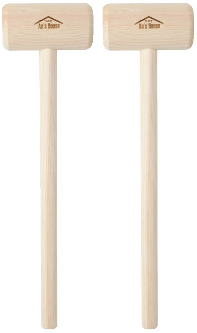 안스하우스 편백나무 히노끼 안마망치 원형, 2개