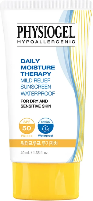 피지오겔 데일리 모이스처 테라피 마일드 릴리프 워터프루프 썬스크린 SPF50+ PA++++, 1개, 40ml - 쿠팡