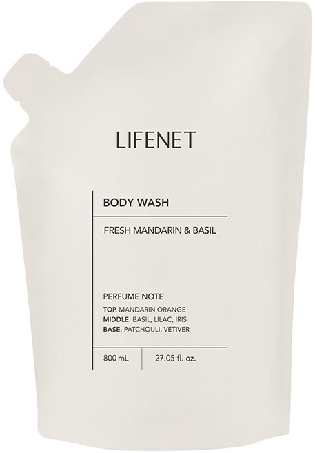 라이프넷 바디워시 프레쉬 만다린 앤 바질, 800ml, 1개
