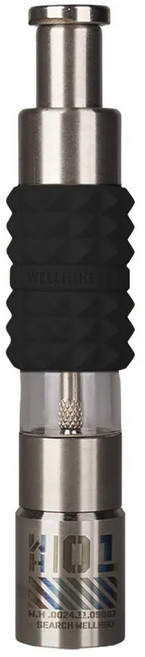 WellHike 玩客 衝擊波黑胡椒粒研磨器 手動按壓 不鏽鋼 調料瓶 2.5 x 15.5cm 黑色 180g 1個