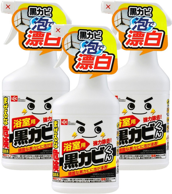LEC 激落君 黑霉君強力除霉泡泡噴劑, 400ml, 3瓶
