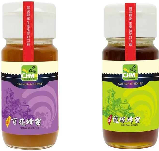 彩花蜜 台灣嚴選 龍眼蜂蜜 + 百花蜂蜜 1.4kg, 1組