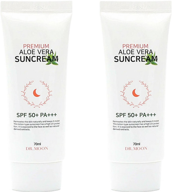 DRMOON 프리미엄 알로에베라 선크림 SPF50+ PA+++, 70ml, 2개