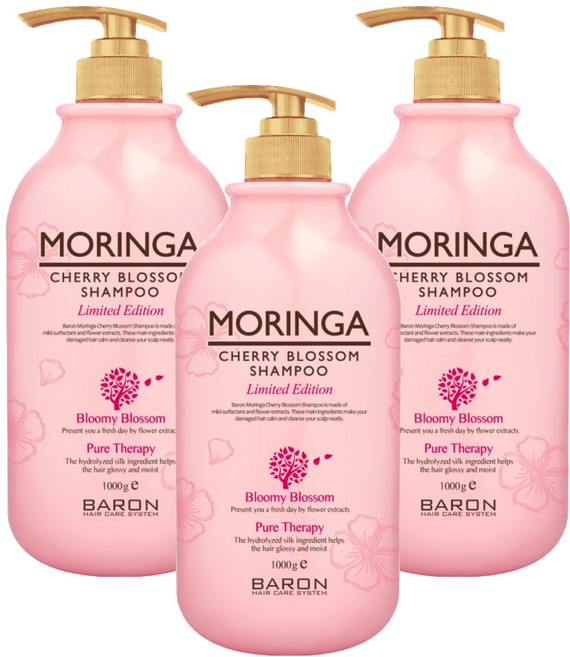 바론 모링가 샴푸 체리블라썸, 1kg, 3개