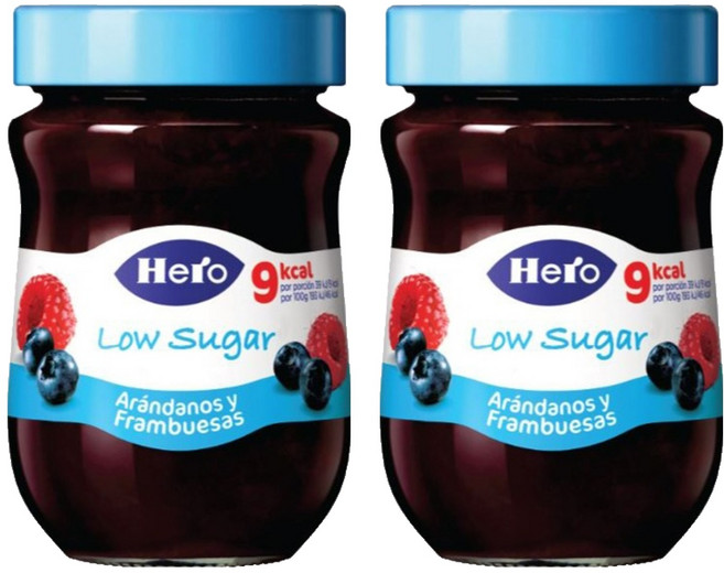 헤로 저당 블루베리&라즈베리잼, 2개, 280g
