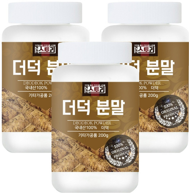 건강스토리 더덕 분말, 3개, 200g