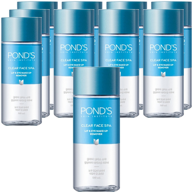 폰즈 클리어 훼이스 스파 립 앤 아이 메이크업 리무버, 120ml, 10개