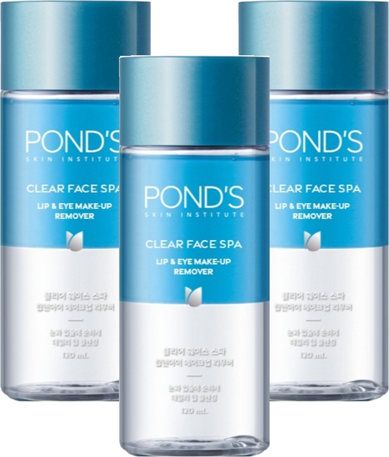 폰즈 클리어 훼이스 스파립앤아이 메이크업 리무버, 120ml, 3개