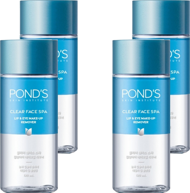 폰즈 클리어 훼이스 스파 립 앤 아이 메이크업 리무버, 120ml, 4개