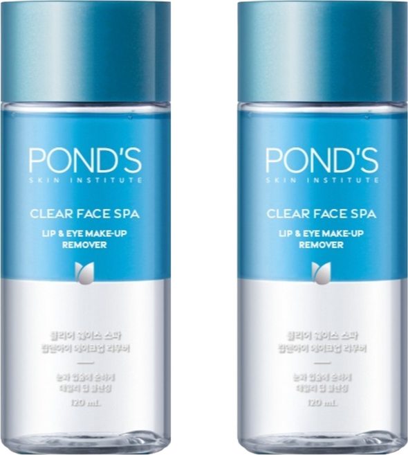 폰즈 클리어 훼이스 스파 립 앤 아이 메이크업 리무버, 120ml, 2개