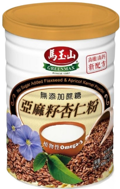馬玉山 亞麻籽杏仁粉, 400g, 1罐